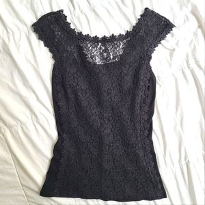 Express Black Lace Inset Tank Top